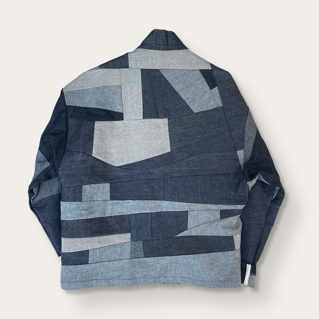 Upcycled Raw Denim Haori-Inspired Jacket